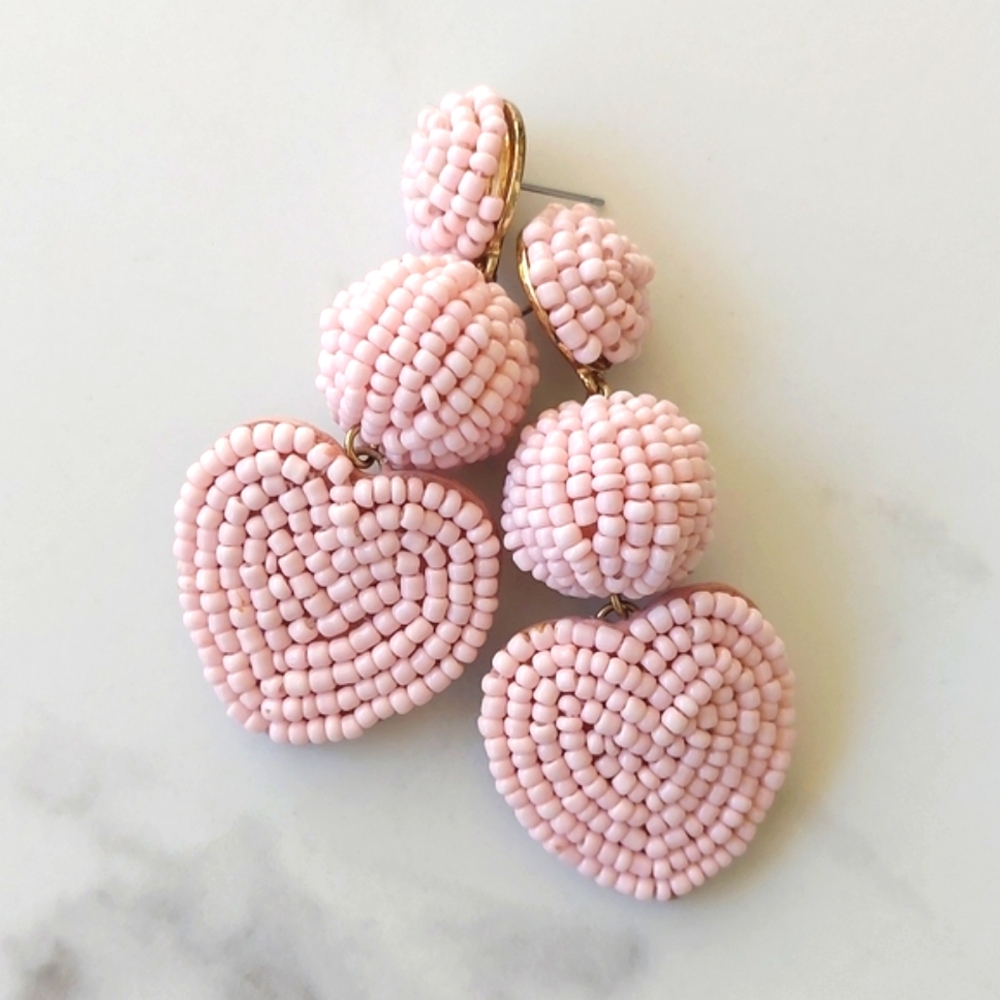 Baublebar Vitina Pink Bead Heart Earrings